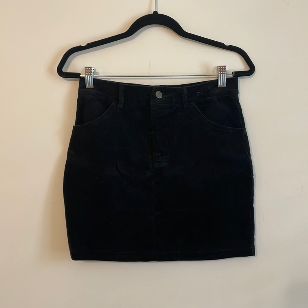 Black velvet skirt